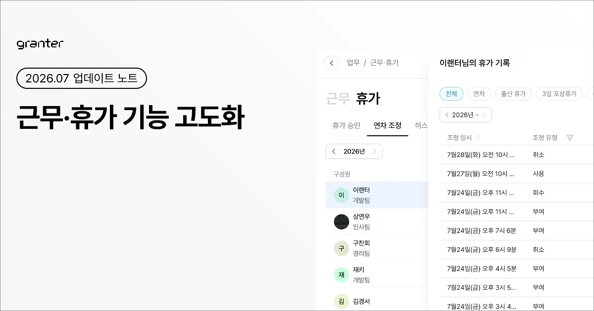 근무·휴가 기능 고도화